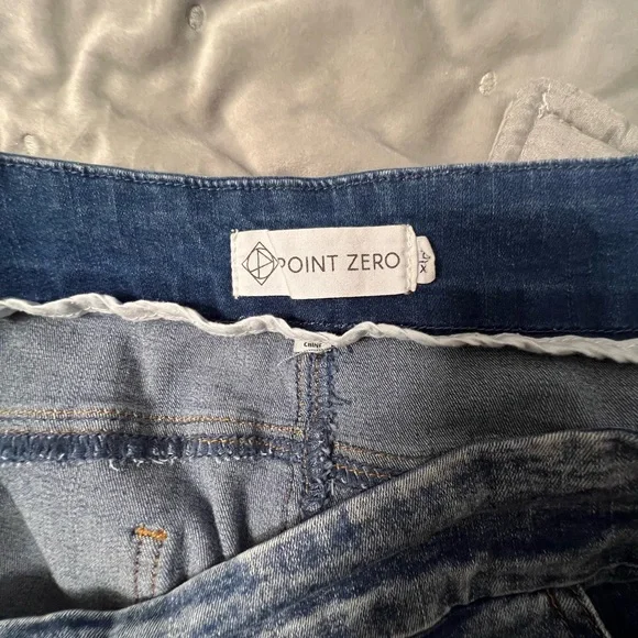 Point Zero Washed Pull On Blue Denim Mini Skirt - Picture 3 of 4